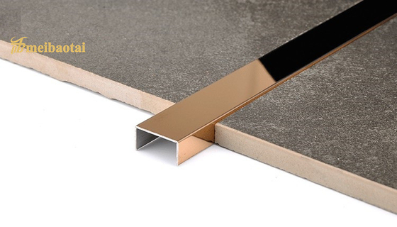 3048MM Length Mirror Tile Trim PVD Rose Gold Stainless Steel U Trim