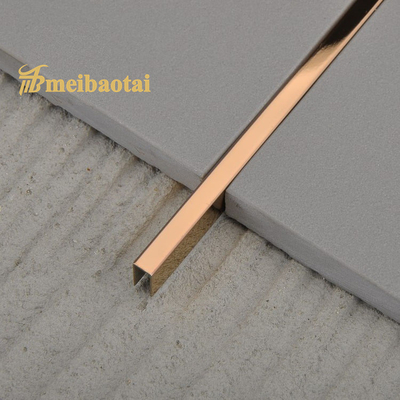 3048MM Length Mirror Tile Trim PVD Rose Gold Stainless Steel U Trim