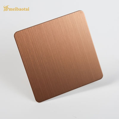 Braun-Rosen-Gold-PVD-Beschichtung 201-Grad-Haarlinie Edelstahlblech 1219x2438mm für dekorative Anwendungen