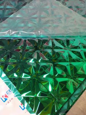 3D geprägte blaue PVD-beschichtete Edelstahlplatte 4x8 Fuß für Wanddekoration