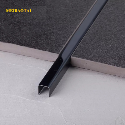8mm Edelstahl-U-förmige Fliese 304 schwarze dekorative Profile trimmen