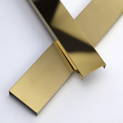 Profil der 0.8mm U6 U8 U25 Goldspiegel Hailrine-Edelstahl-Fliesen-Ordnungs-Dekorations-U