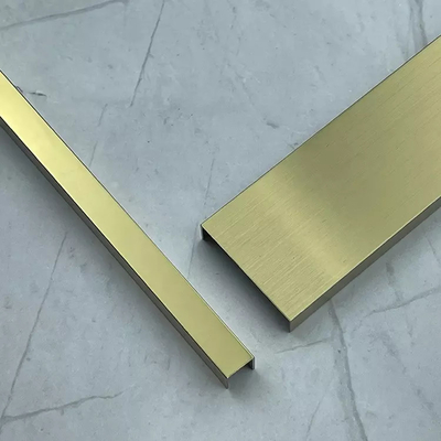 Gold polierte gebürstete fertige Profile des Edelstahl-Fliesen-Ordnungs-Metallu