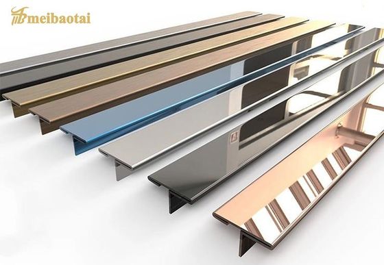 2438mm Länge 304 Edelstahl Spiegeloberfläche Fliesenprofil und Edelstahl-Fliesenleiste