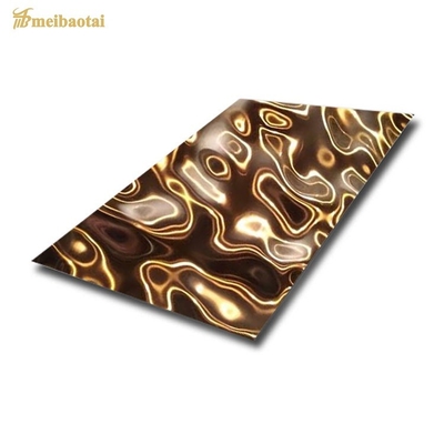Decken-Wand-dekorative Wasser-Kräuselungs-Platte SS 304 PVD goldene