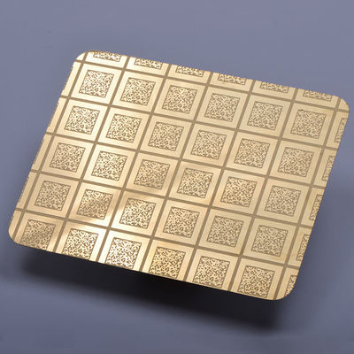 Guter Preis PVD Farbe Gold 8K Super Mirror Etched Edelstahlblech 304 für Aufzugsanwendungen Online