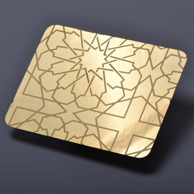 Gold, das 1.00mm Thk Edelstahlblech für Außenwand-Umhüllung ätzt