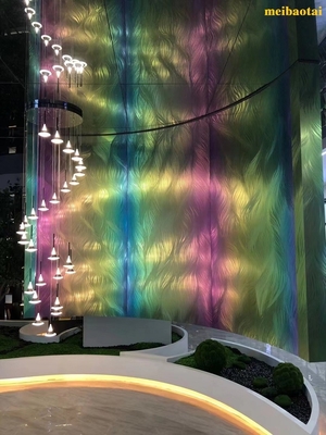 Kundengebundene Laser-Muster-Regenbogen-Edelstahlblech-Dekorations-Lobby