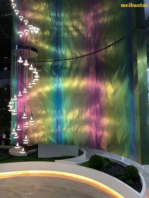 Guter Preis Kundengebundene Laser-Muster-Regenbogen-Edelstahlblech-Dekorations-Lobby Online