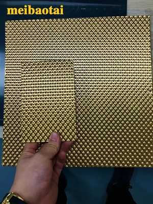 Goldene blaue silberne Farbe prägeartige Fuß-Spiegel-Wände des Edelstahlblech-4x8