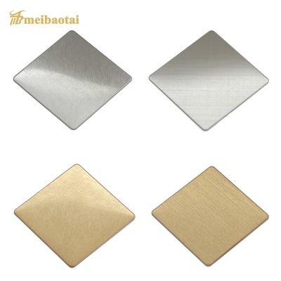 Stützbarer Haarstrichdekoratives Edelstahlblech strahlte silberne Goldfarbe sand