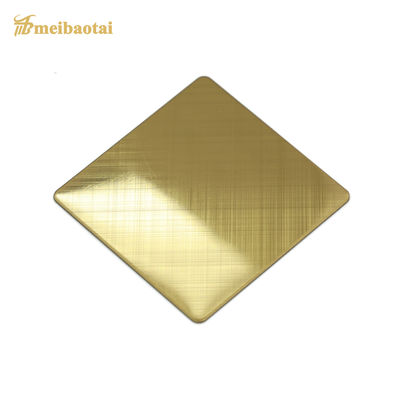 Guter Preis 0,55mm Stärke Gold PVD-beschichtetes 304 Edelstahlblech in 1219x2438mm Hairline-Finish Online