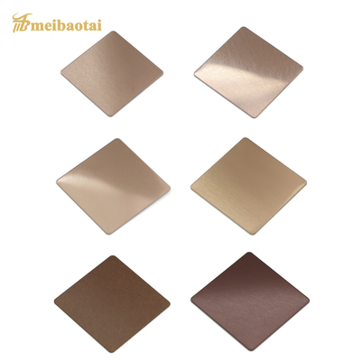 2438mm Längen-dekoratives Edelstahlblech SS201 strahlte Bronze-Rose Gold Color sand