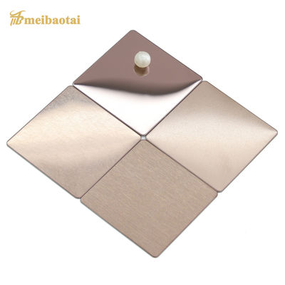 ASTM 304 Edelstahlblech mit Rose Gold PVD Beschichtung und 8K gebürsteten Oberfläche in 1219x2438mm Größe