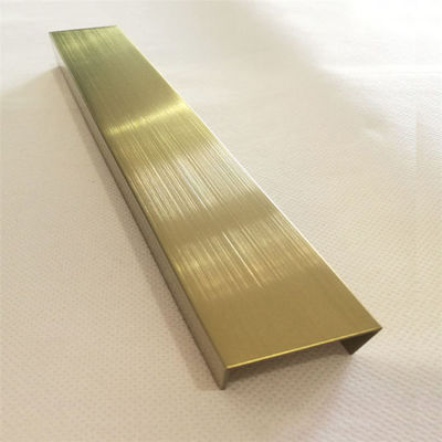 PVD-Goldbeschichtet 304 Edelstahl U-Trim Dekorationsfliesen 10mm Breite