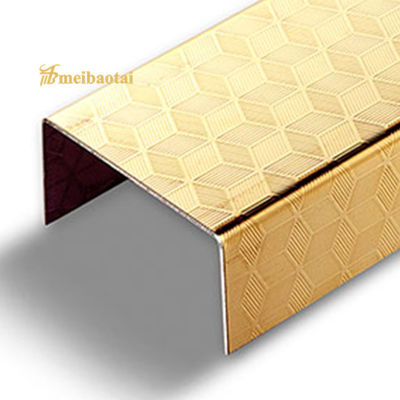3050mm Länge Spiegel Gold Silber 304 Edelstahl U-Form Fliesenprofil Zierkante