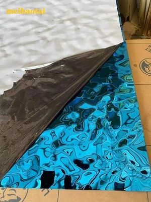 Guter Preis Ss304 201 Edelstahlblatt Blauer Spiegel Wasserrollenblatt Dekorationsplatte Online