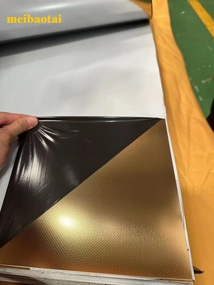 Goldene Linne poliert, geprägte Edelstahlplatte mit Muster