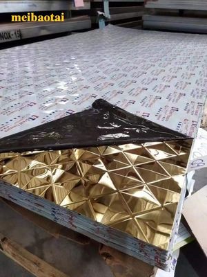 Guter Preis Gold Spiegel Diamant geprägt Edelstahlblatt Quadrat Muster Online