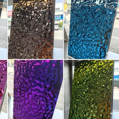 Verschiedene PVD-Farbe mit Wasserstempel und Edelstahlplatte