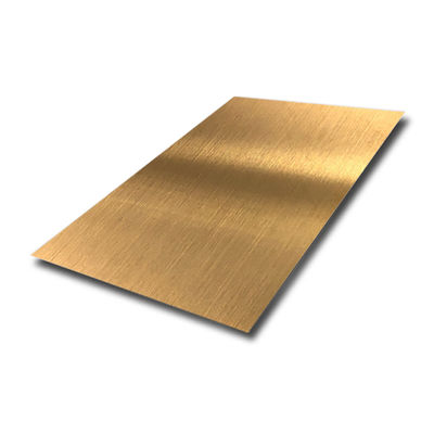 Guter Preis PVD Ti Gold Beschichtete 304er Edelstahlblech mit Haarlack-Finish 1219x2438mm Online
