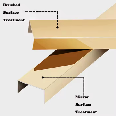 Gold Haare / Gold Spiegel Edelstahl U-Fliesen Trim Dekoration Profil