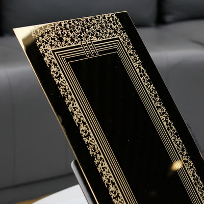 Guter Preis Gold Spiegel-Finish 304 Edelstahl geätzte Platte mit 1219x3048mm Größe für dekorative Anwendungen Online