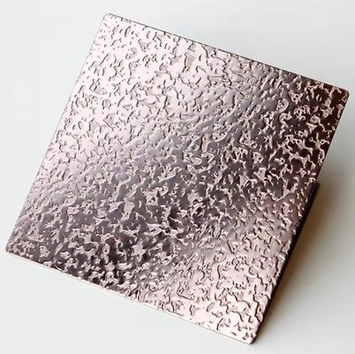 Rose Gold Farbe 0,85 mm Dicke Spiegeloberfläche Prägung aus Edelstahl für dekorative Wandplatten