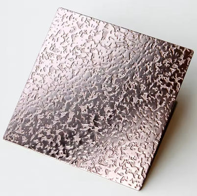 Rose Gold Edelstahl geprägte Decorationsplatte Wand, Hotel