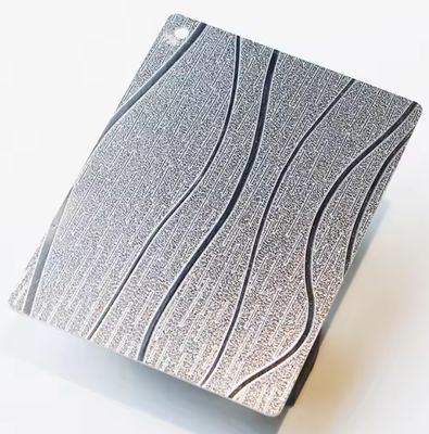 Präzisionsgrad 201 Spiegeloberfläche geprägte Edelstahlplatte mit doppelter PVC-Folie für dekorative Wandpaneele