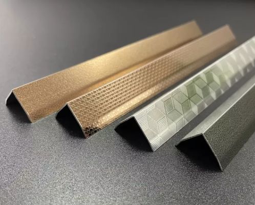 Guter Preis L-Fliesen aus Edelstahl 304 mit V-Groove-Kante für Wand und Boden in 2438 mm Länge Online