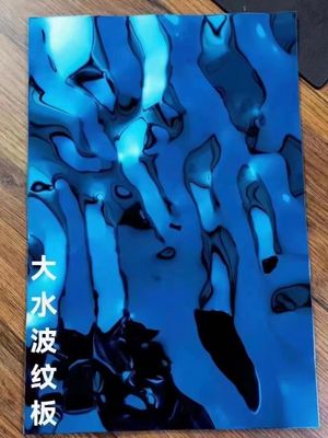 Blaue PVD-beschichtete Spiegel-Finixierung Wassereinwirbelung Edelstahlblech 0,65 mm Dicke für dekorative Anwendungen