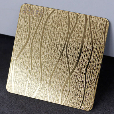 Guter Preis Gold Spiegel Holz Muster Geprägte Edelstahlplatte mit 0,85 mm Dicke für dekorative Wandpaneele Online