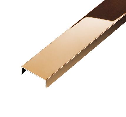 Guter Preis SS304 Rose Gold Haarlinie Spiegelveredelung Fingerabdruck Edelstahl U-Fliesen für dekorative Wand Online