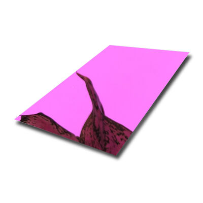 Guter Preis PVD Rosa Spiegel-Finish Dekoratives Edelstahlblech mit 0,3-1,2 mm Dicke und 1219*2438 mm Größe Online