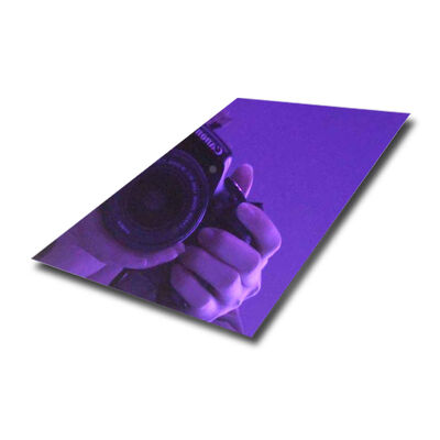 Guter Preis PVD Violet Spiegel-Finish Dekoratives Edelstahlblech mit 0,3-1,2 mm Dicke und 1219*2438 mm Größe Online