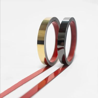 Guter Preis Glänzende Spiegel Metallverkleidung, selbstklebende dekorative Edelstahl-Linie Online