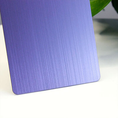 Guter Preis PVD Violet Hairline Edelstahlblech 201er Güte Dekoratives Blech 1219x2438mm Größe Online