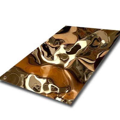 Guter Preis SS304 Roségold Wasserwellenbleche - 3D dekorative Metallkunst Online