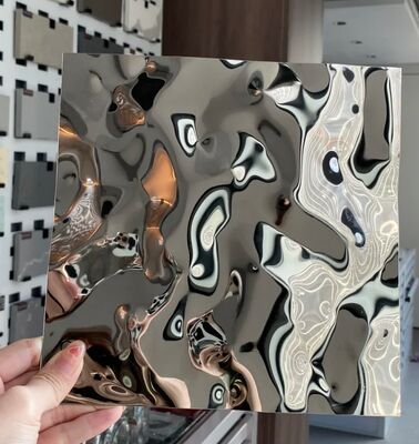 Guter Preis Spiegelnde Wasserwellen-Edelstahlbleche: 3D-gehämmerte Wandpaneele Online