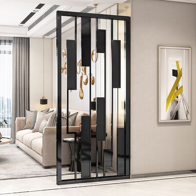 Guter Preis Schwarzer Edelstahl-Sichtschutz, stilvolle Metall-Raumteilerwand Online