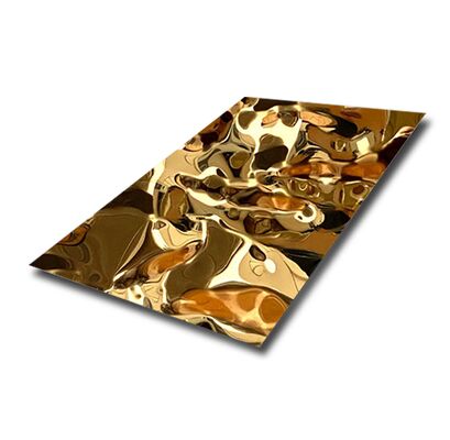 304 Gold Spiegel Wasser Wellenblatt für Innenwand-Panel