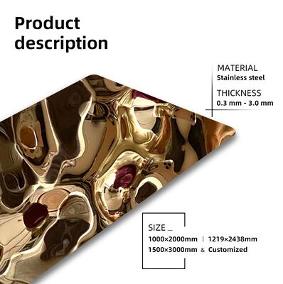 Guter Preis Roségold Spiegel Wasserröpfchen Edelstahlblech für Innenarchitektur Online