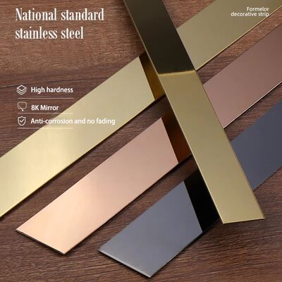 Guter Preis Gold/Schwarz/Rosen-Gold Spiegel Edelstahl Trim-Streifen, selbstklebend Online