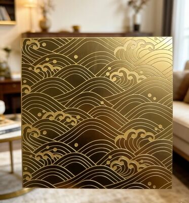 Gold Mirror Etched Stainless Steel Decorative Sheet