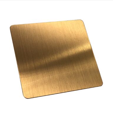 Guter Preis Gebürstetes goldfarbenes Edelstahlblech, Ti-PVD-beschichtete Metallplatte Online