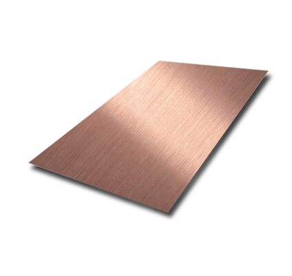 SS304 Haare Linie Rose Gold Edelstahlblech Dekorative Farbe Metallplatte