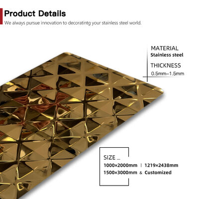 Guter Preis Gold PVD-beschichtetes Diamant-Design-Edelstahlblech für die Inneneinrichtung Online