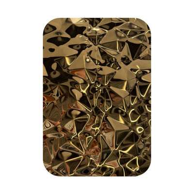 Guter Preis 3D-Diamantmuster Gold Spiegel Veredelung Prägte Edelstahlblech 0,85 mm Dicke für dekorative Verwendung Online