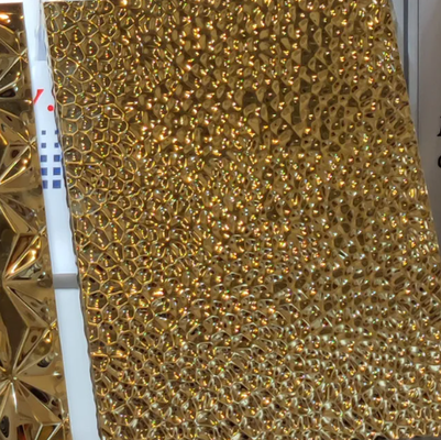 Premium 304 Titan-Gold-Wasserwellen-Stahlplatte für Luxusdekoration.